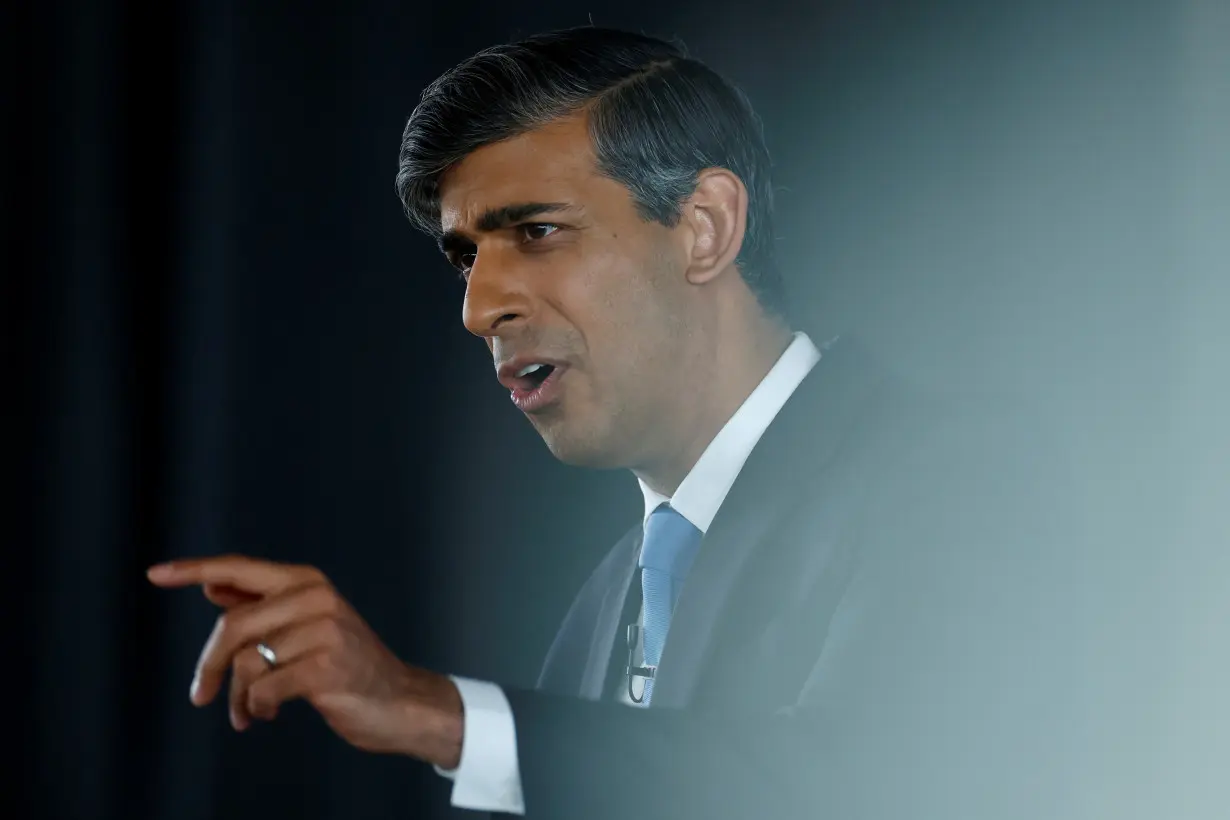 Britain's PM Rishi Sunak campaigns in Silverstone