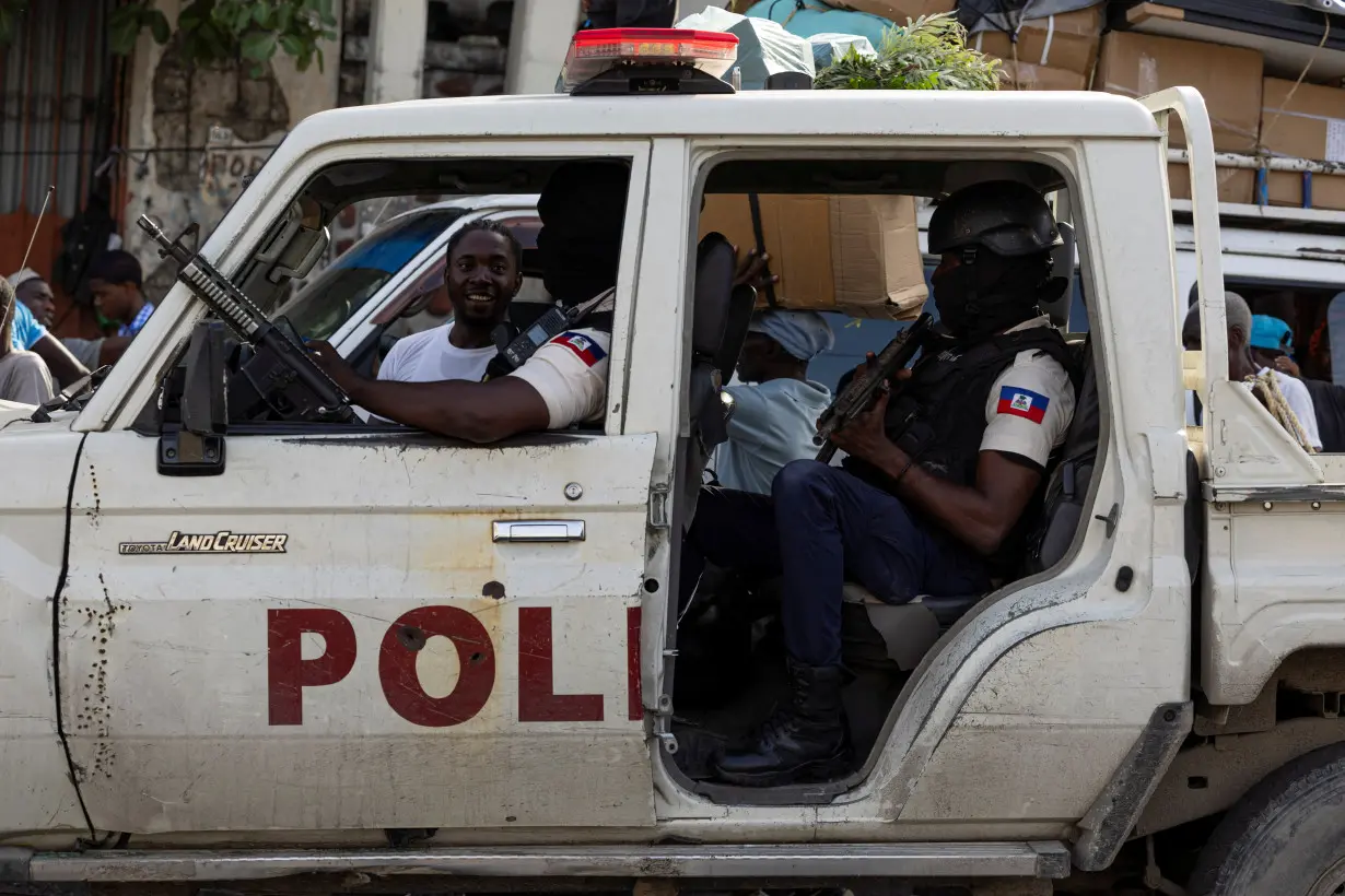 Kenyan police arrive as part of a peacekeeping mission in Haiti