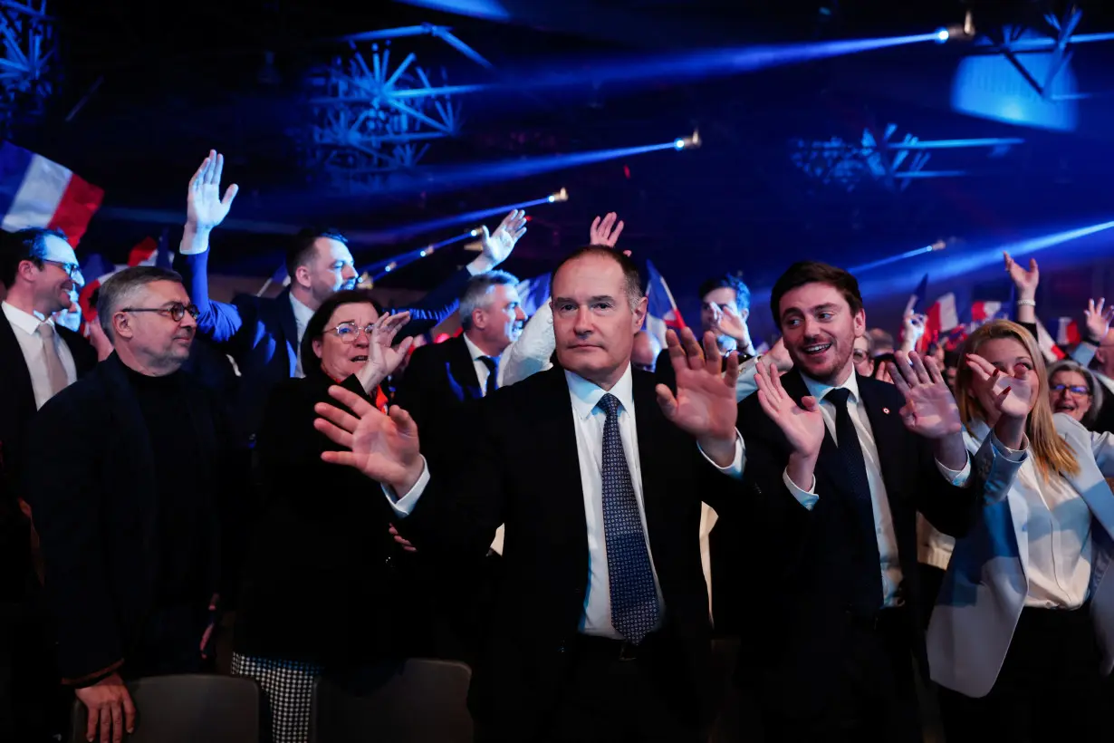 Political rally of French far-right National Rally (Rassemblement National) party for European elections in Marseille