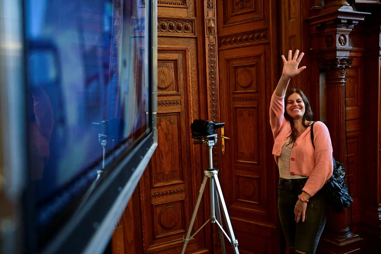 FILE PHOTO: Italian teacher Ilaria Salis, back in a Hungarian court accused of assault on far-right activists