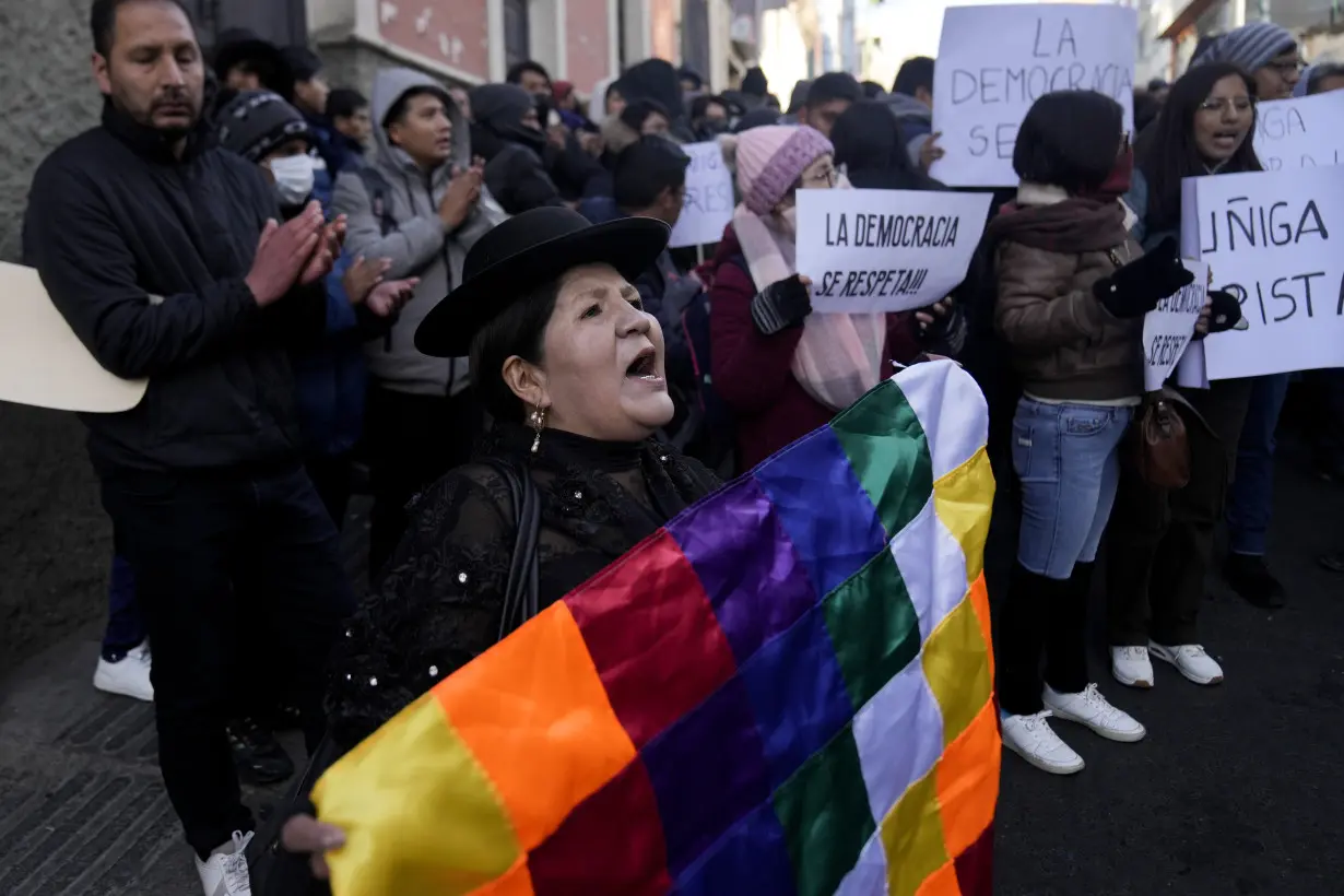 Bolivia’s president lambasts accusations of a self-coup as 'lies' as his supporters rally