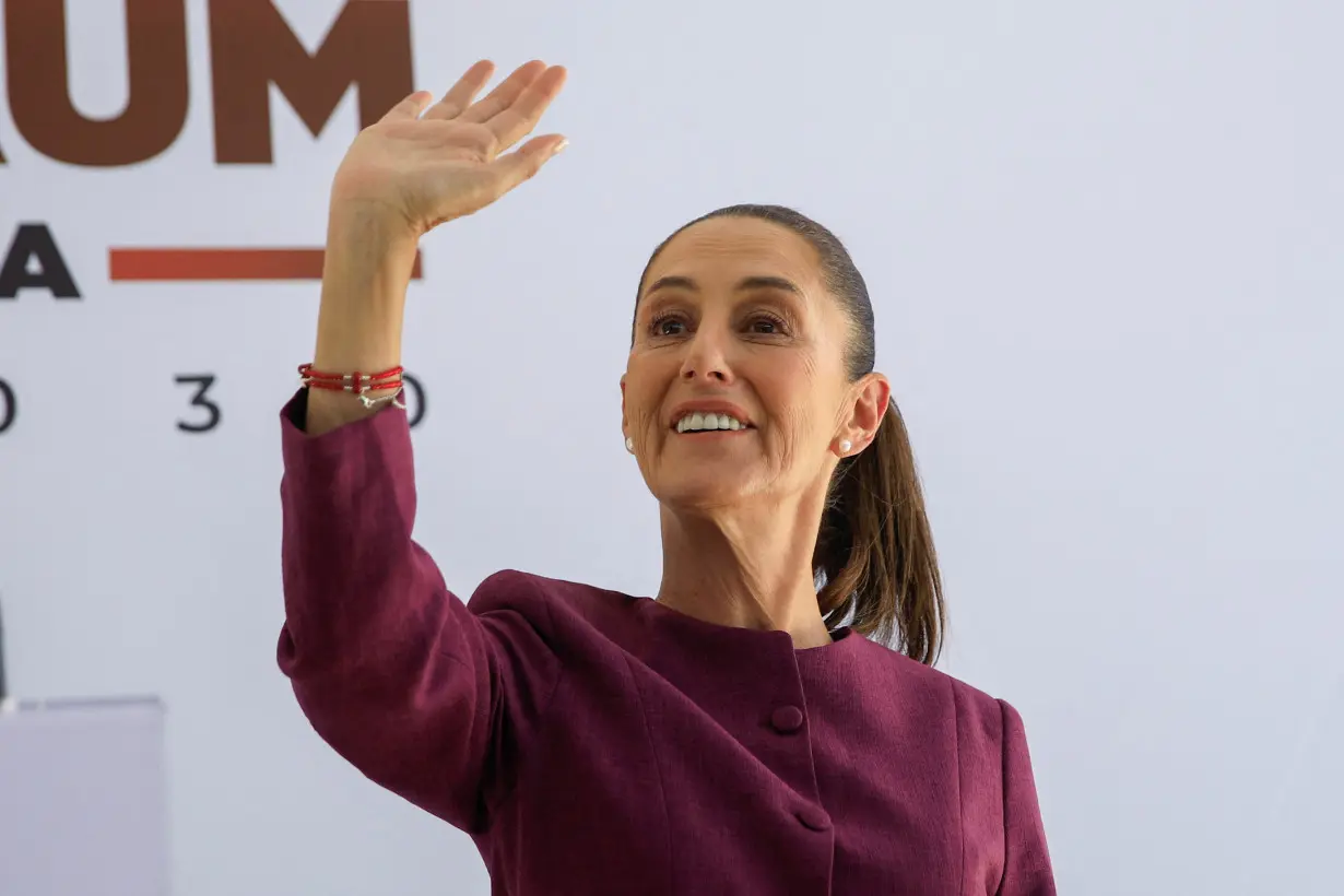 Mexican President-elect Claudia Sheinbaum holds a press conference, in Mexico City