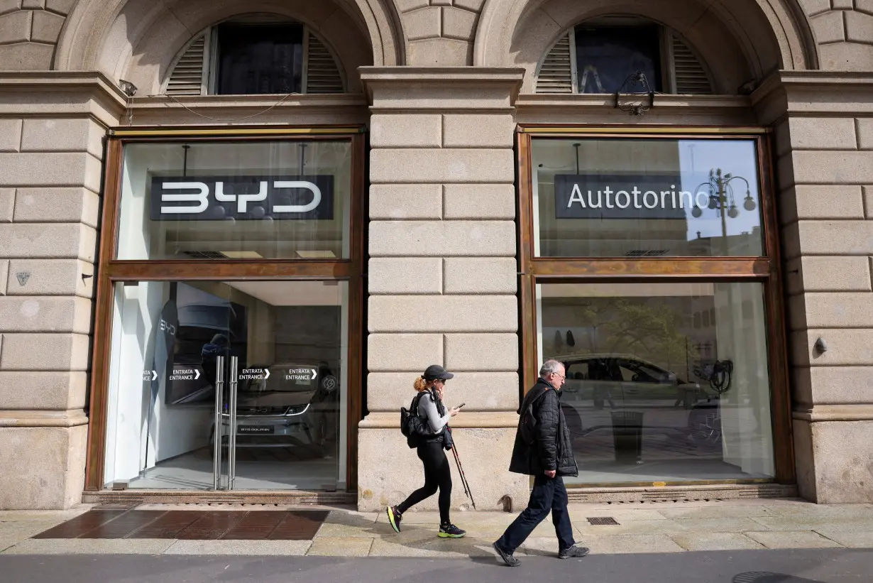 FILE PHOTO: BYD and Autotorino store in Milan