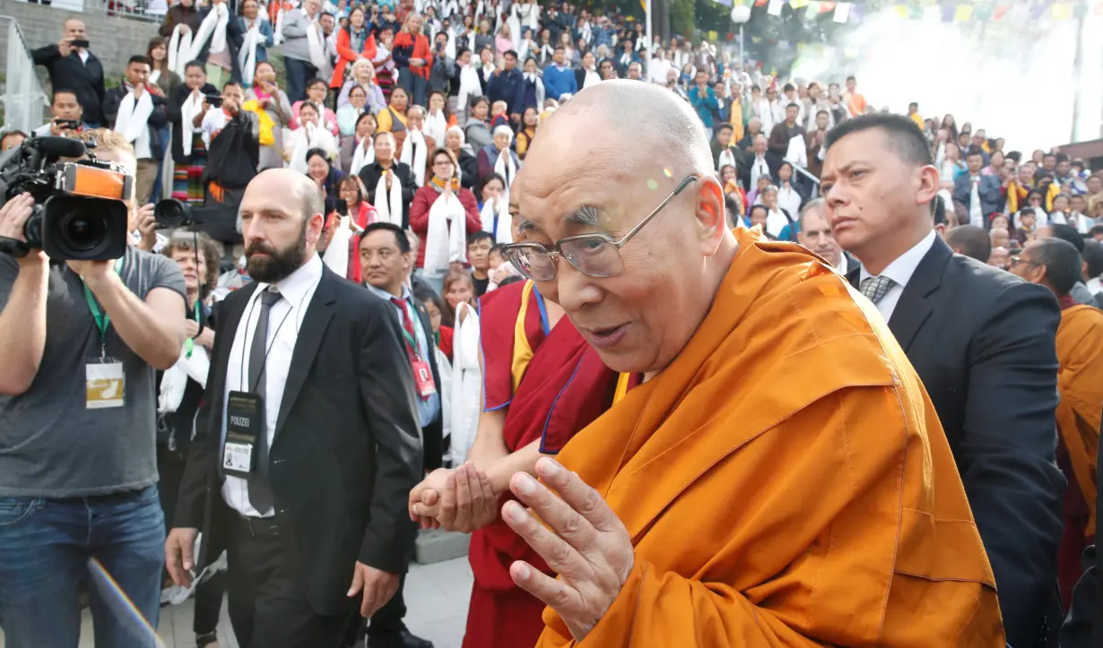 Tibetan spiritual leader the Dalai Lama arrives for his visit to the Tibet Institute Rikon in Rikon