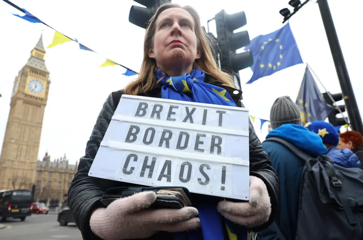 FILE PHOTO: Anti-Brexit protest near Houses of Parliament in London