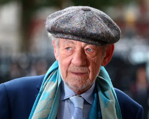 British actor Ian McKellen recovering after falling off London stage