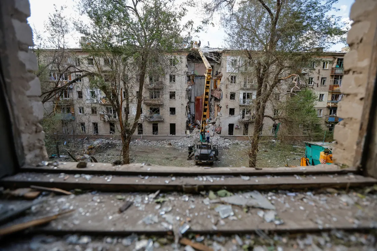 FILE PHOTO: Aftermath of recent shelling in Luhansk