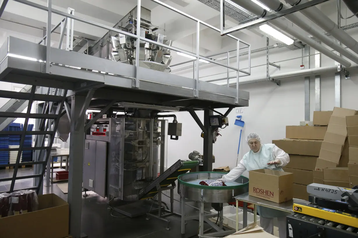 An employee works at a Roshen Confectionery Corporation plant in Lipetsk