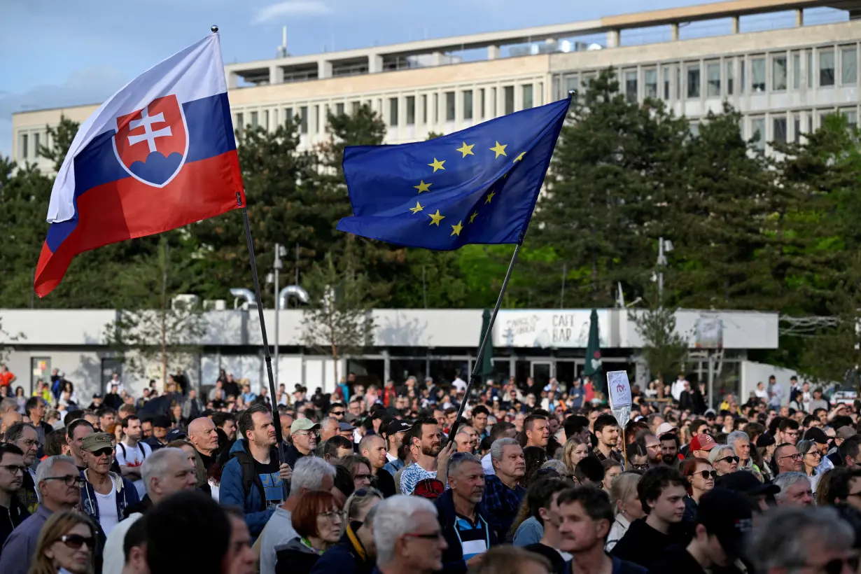 FILE PHOTO: Protest against government changes at public broadcaster RTVS in Bratislava