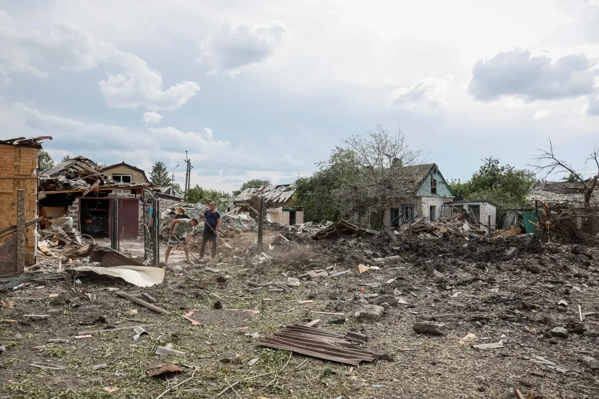 Aftermath of a Russian missile strike in Pokrovsk