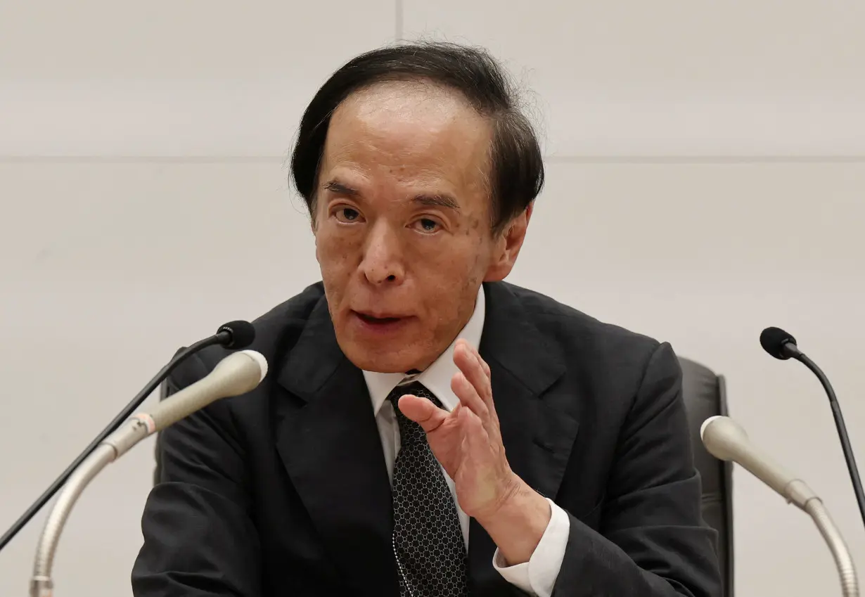 Bank of Japan Governor Kazuo Ueda attends a press conference in Tokyo