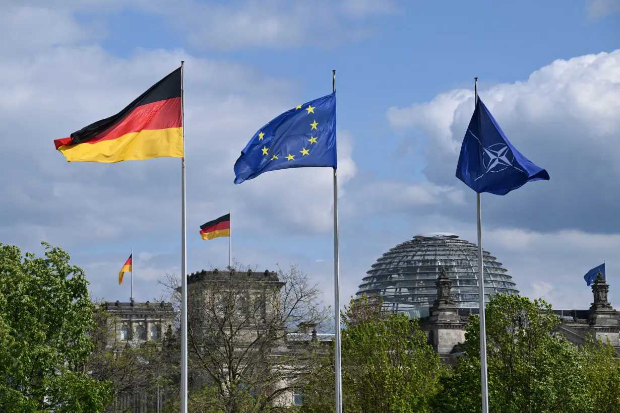 FILE PHOTO: German Chancellor Scholz and NATO Secretary-General Stoltenberg hold a press conference at the Chancellery in Berlin