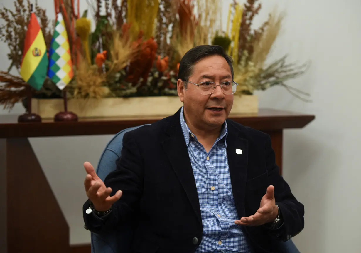 Bolivian President Luis Arce talks to Reuters, in La Paz