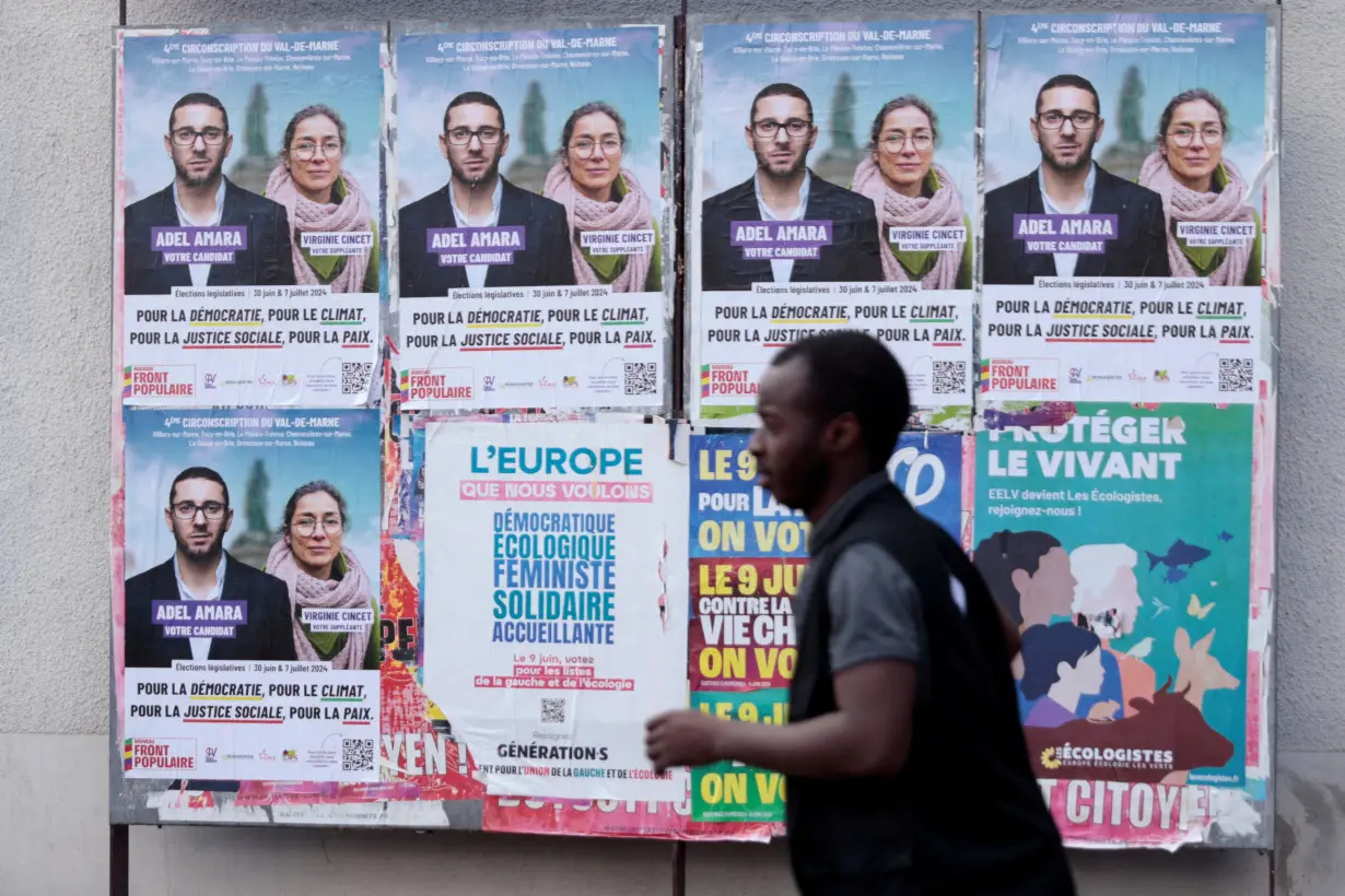 FILE PHOTO: French left wing parties campaign for legislative elections in Paris