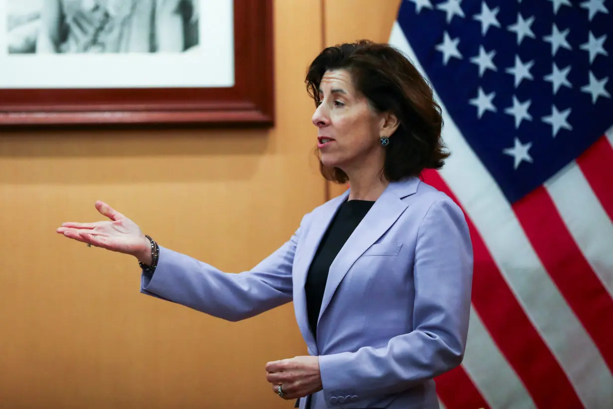 U.S. Secretary of Commerce Gina Raimondo joins in a bilateral meeting during official visit in Bangkok