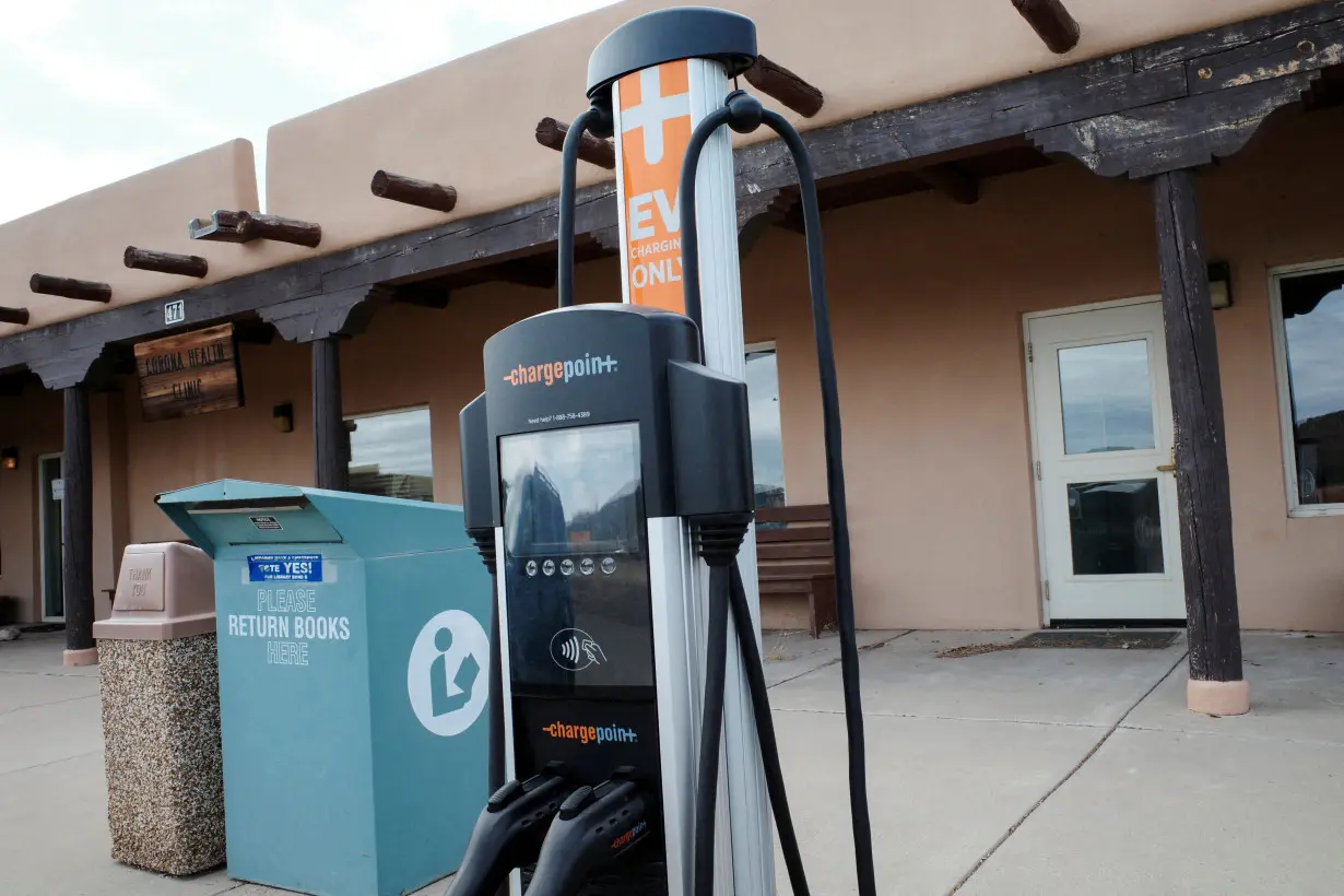 FILE PHOTO: Chargepoint EV charging station in Corona, New Mexico