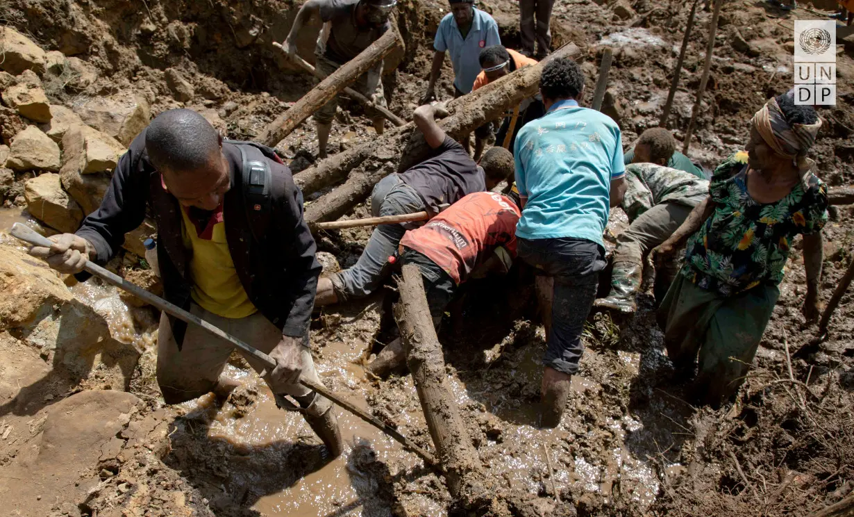 FILE PHOTO: Aftermath of a landslide in Enga Province