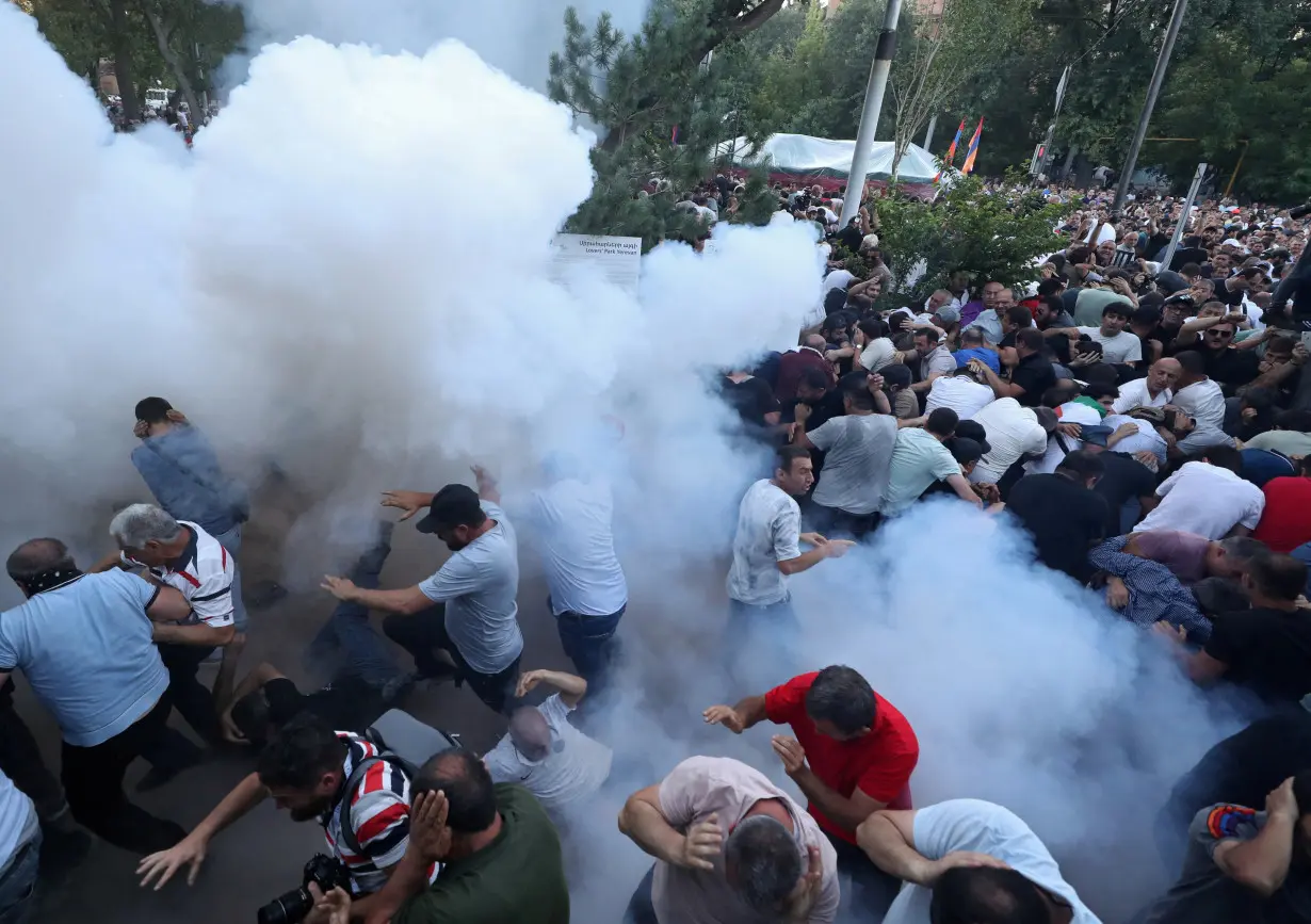 A protest against Armenian Prime Minister Nikol Pashinyan in Yerevan