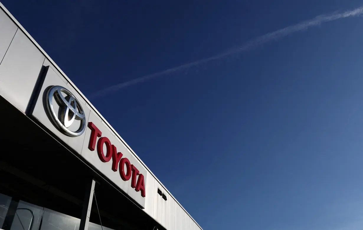 FILE PHOTO: A Toyota logo is pictured in Brussels