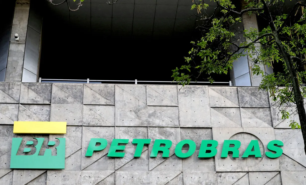 FILE PHOTO: A logo of Brazil's state-run Petrobras oil company is seen at their headquarters in Rio de Janeiro