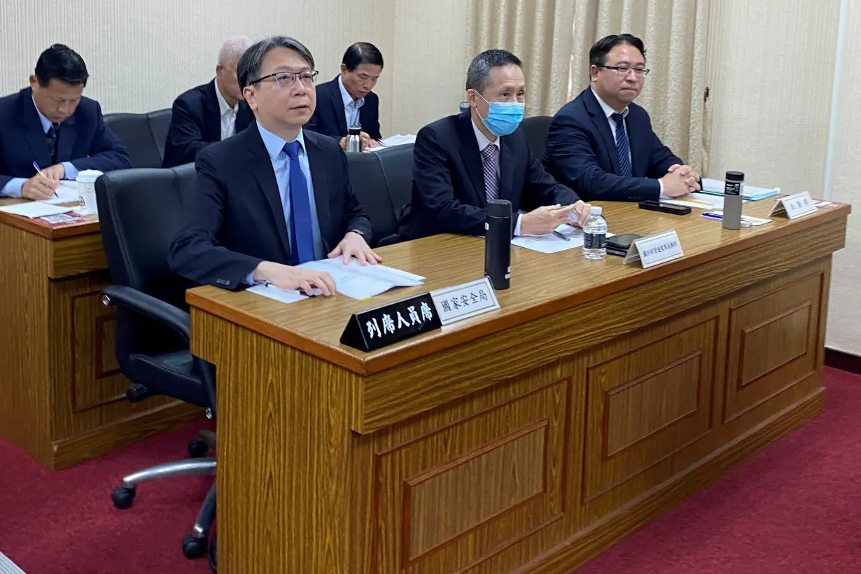 Taiwan National Security Bureau Director-General Tsai Ming-yen attends a parliament session in Taipei