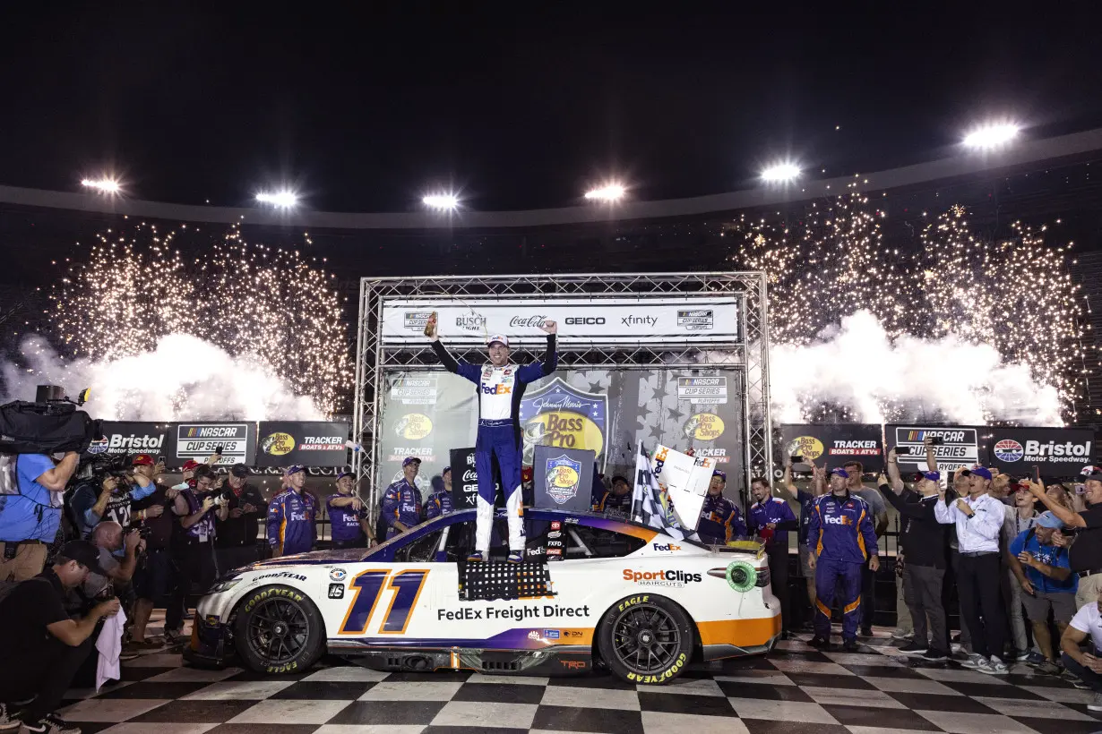 Hamlin wins at Bristol as reigning NASCAR champion Joey Logano eliminated from playoffs