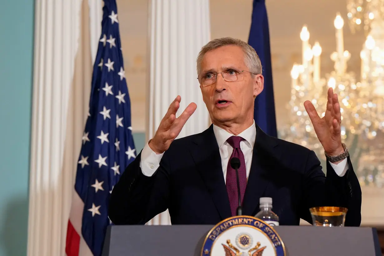 U.S. Secretary of State Antony Blinken holds a joint news conference with NATO Secretary General Jens Stoltenberg in Washington