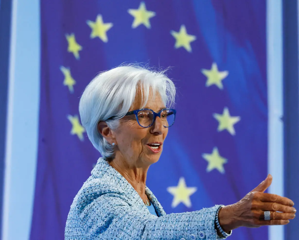 ECB's Lagarde attends a press conference