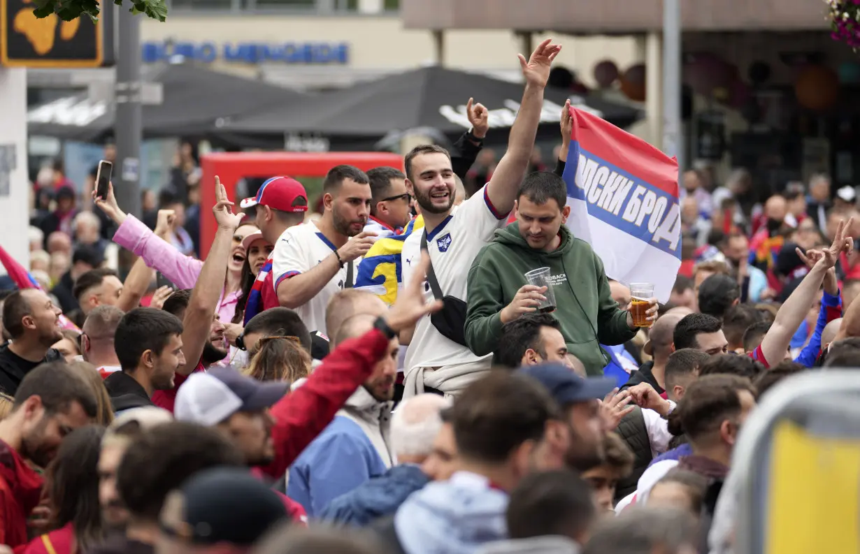 German police intervene to stem clashes between England and Serbia fans before Euro 2024 match