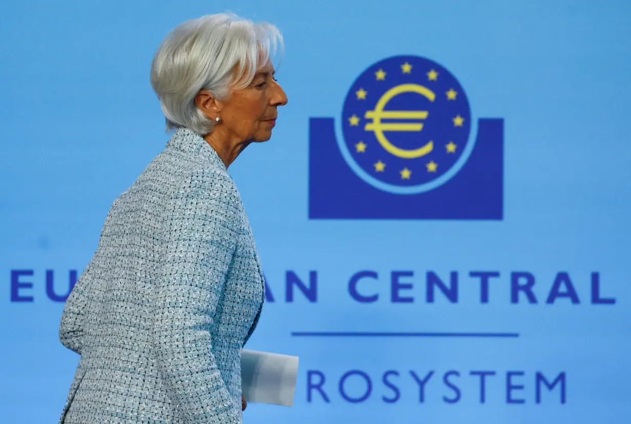 FILE PHOTO: ECB's Lagarde attends a press conference