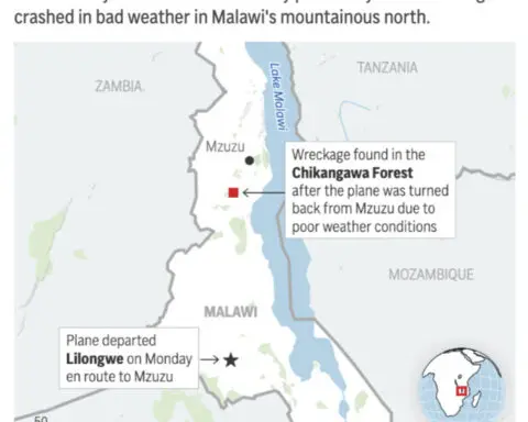 Malawi's vice president and 9 others are confirmed dead after their plane's wreckage is found