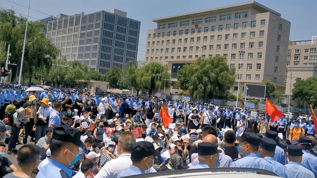 FILE PHOTO: Protest in Zhengzhou