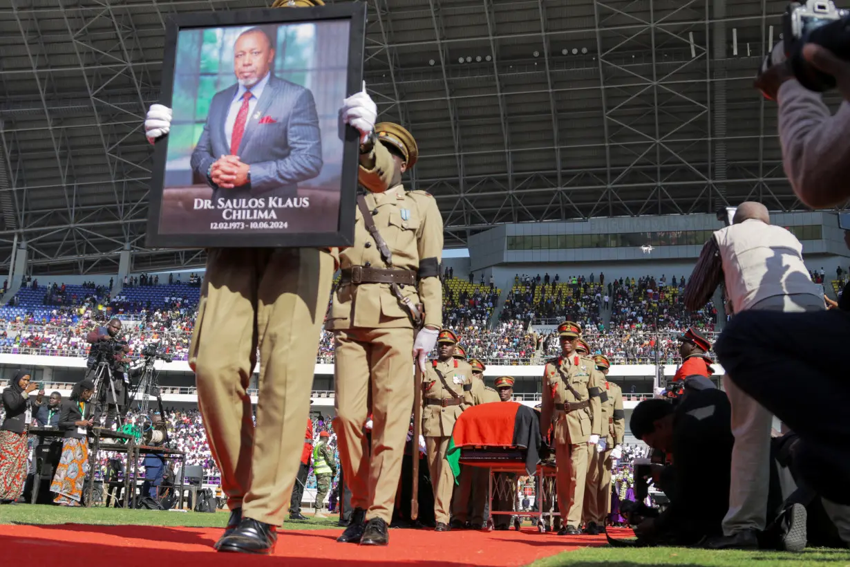 Malawians mourn Vice President Chilima during ceremony in Lilongwe