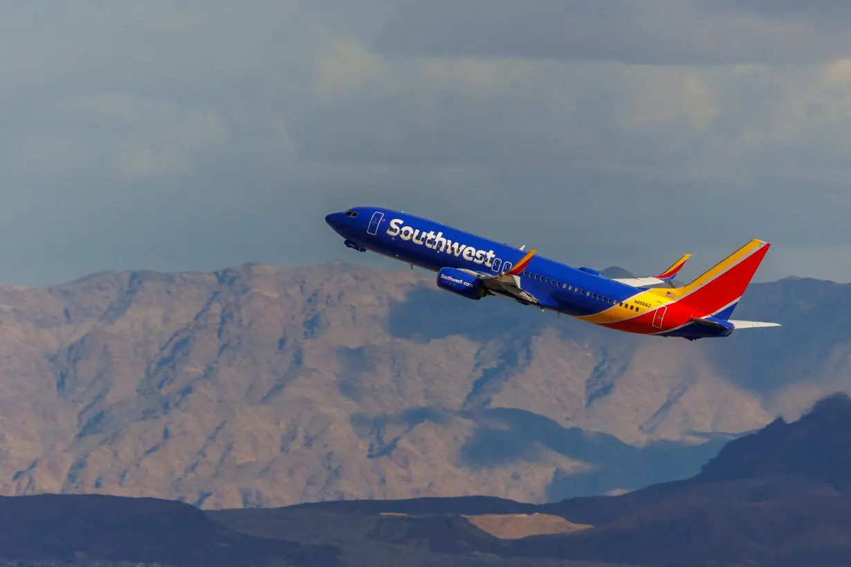 FILE PHOTO: A Southwest airliner takes off from Las Vegas