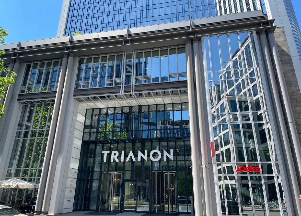 The Trianon building, whose owners have filed for insolvency, is pictured in Frankfurt