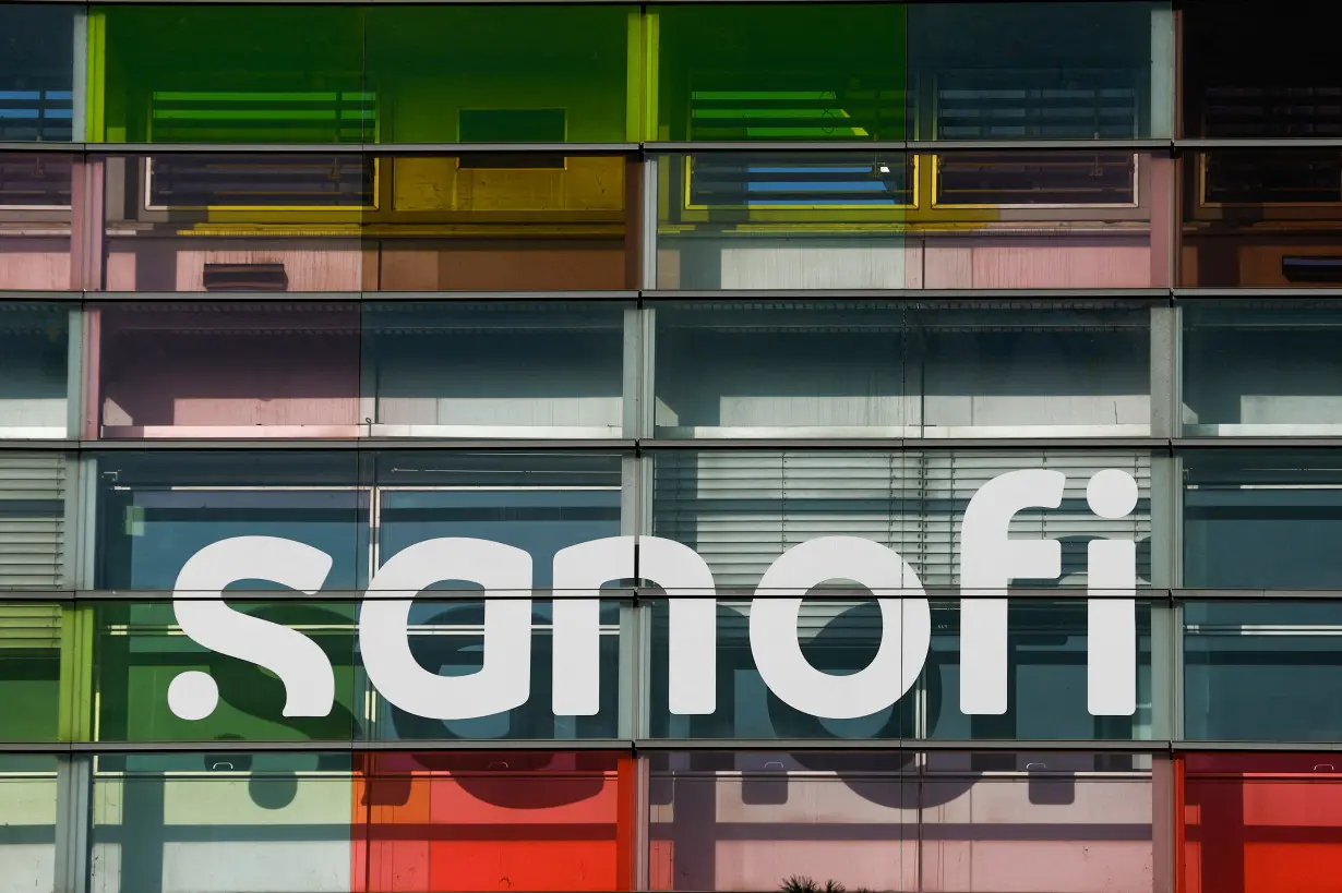 The logo of French drugmaker Sanofi is seen a the Sanofi Genzyme Polyclonals in Lyon