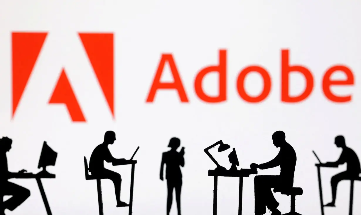 Illustration shows Adobe logo