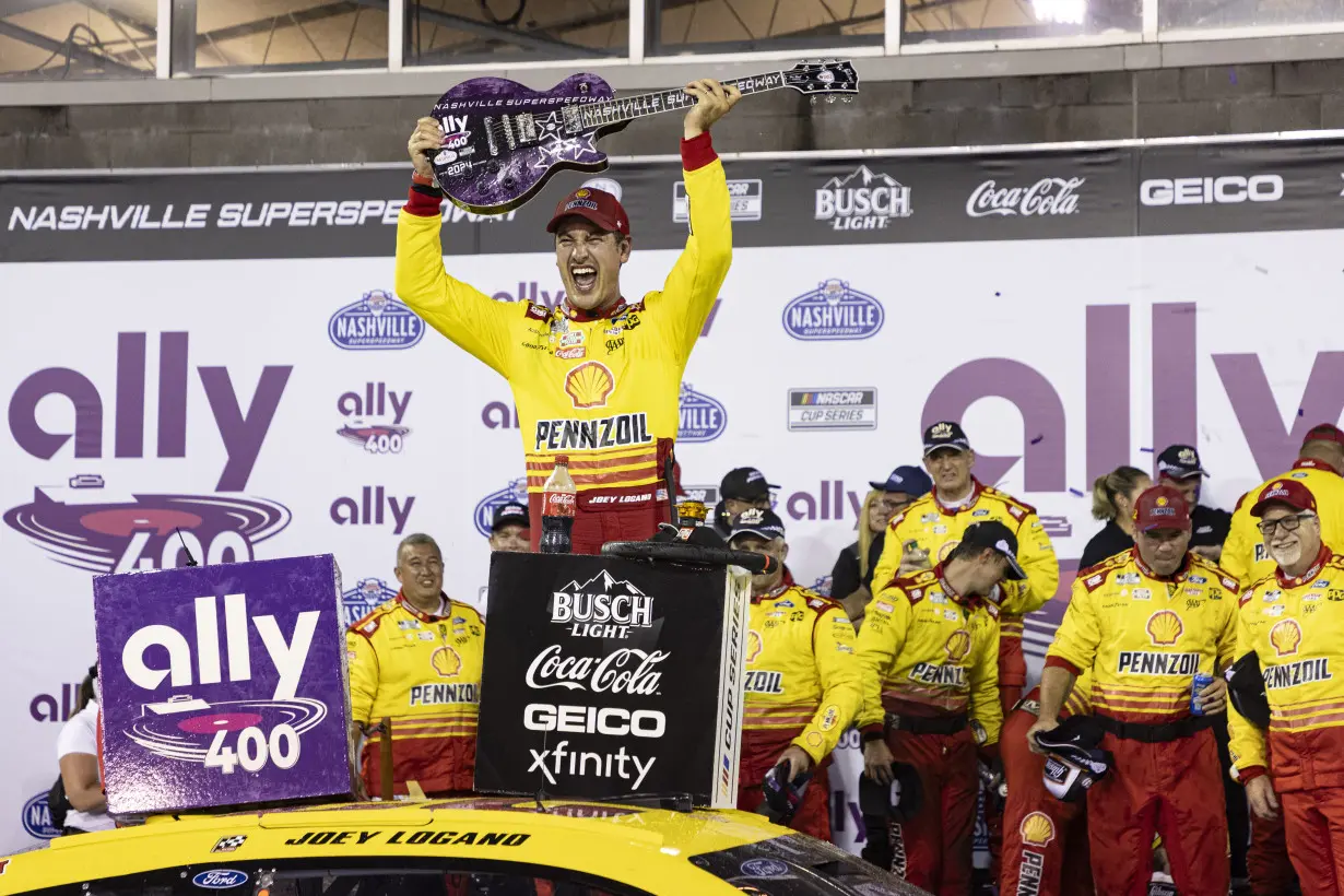 Joey Logano wins at Nashville in record 5th overtime for 1st NASCAR Cup Series victory of year