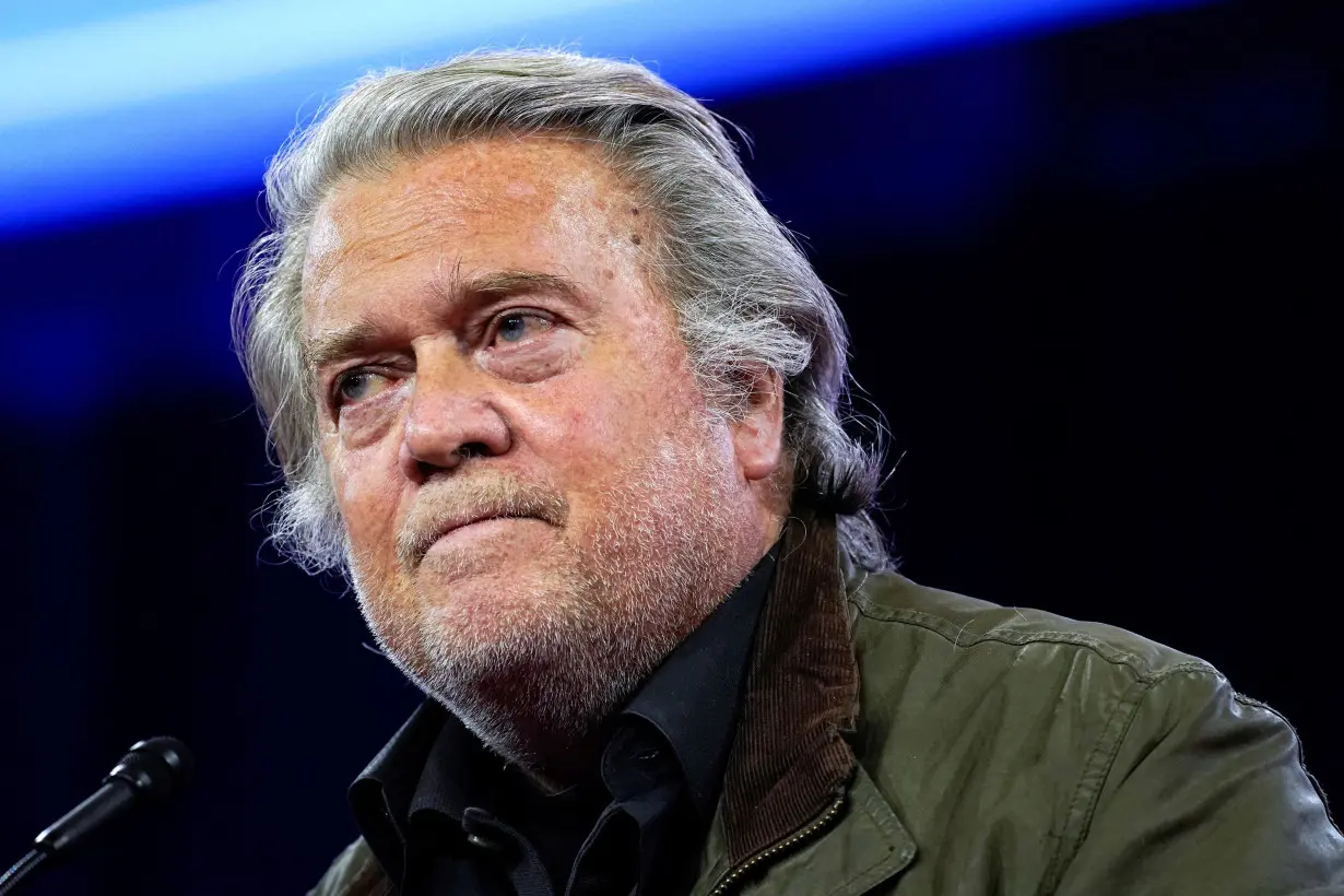 Former White House Chief Strategist Steve Bannon addresses the Conservative Political Action Conference (CPAC) annual meeting in National Harbor, Maryland, on February 24.