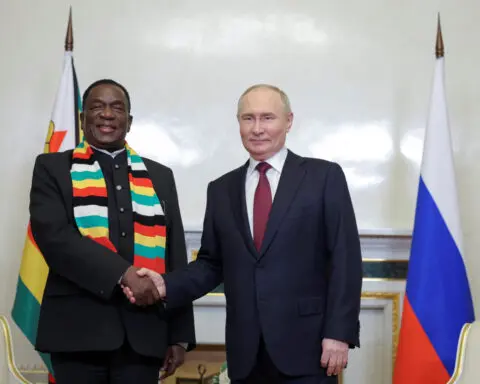 Zimbabwe's Mnangagwa hails Russia's Putin as 'my dear friend' and ally