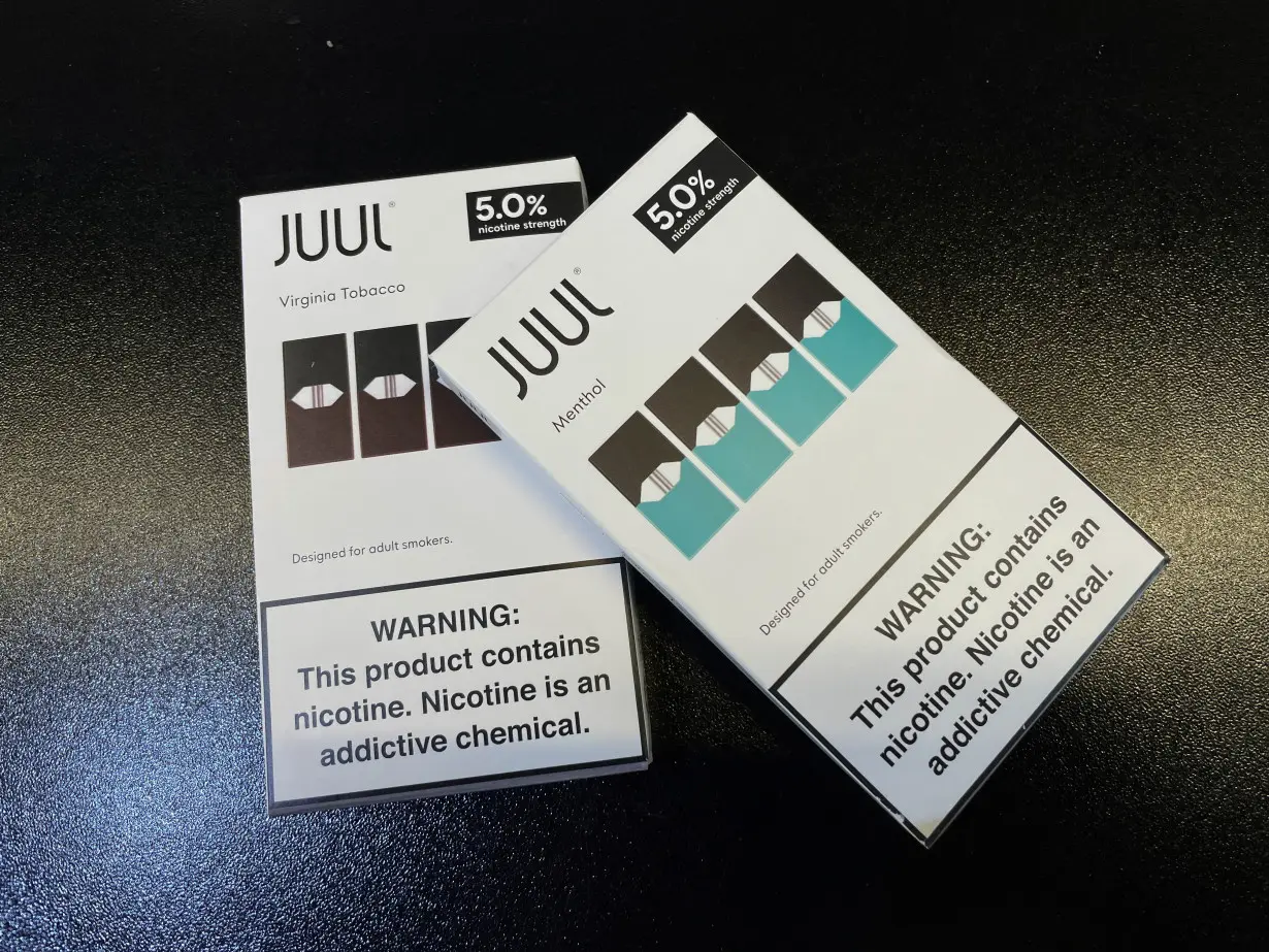 FILE PHOTO: Juul e-cigarettes are seen on the counter of a vape store in Santa Monica