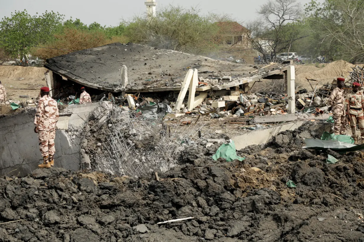 Aftermath of an explosion at a military ammunition depot in N'Djamena