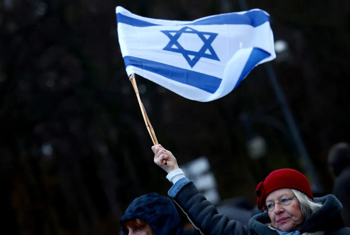 FILE PHOTO: Protest against antisemitism at the Brandenburg Gate in Berlin