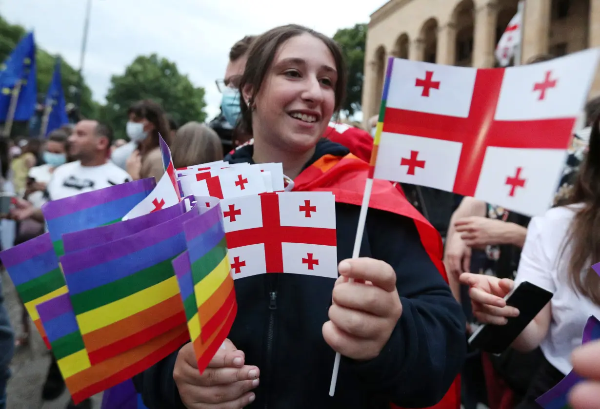 A rally in support of those who were injured during recent protests in Tbilisi