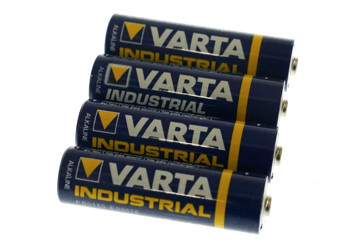 Varta battery cells are displayed in this picture illustration