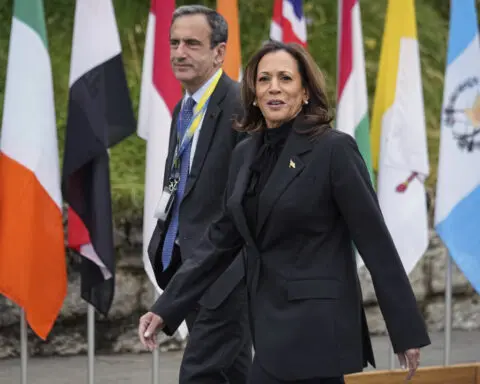 The US supports 'a just and lasting peace' for Ukraine, Harris tells Zelenskyy at Swiss summit