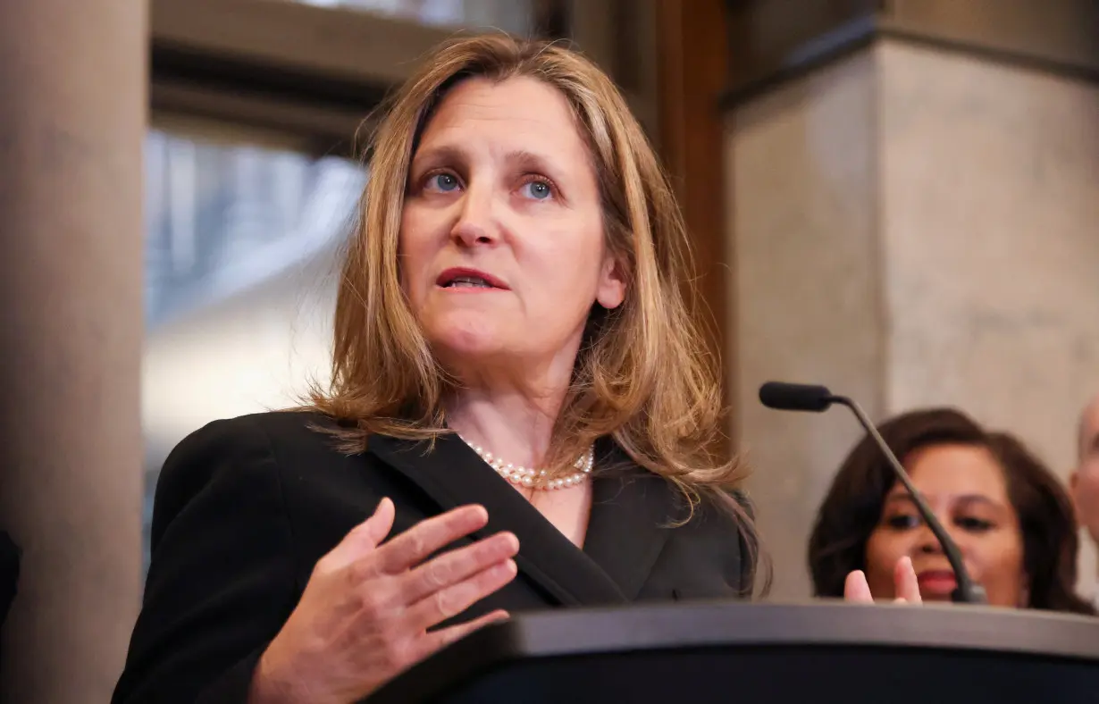 Canada's Deputy Prime Minister and Minister of Finance Freeland speaks about changes to capital gains tax legislation, in Ottawa