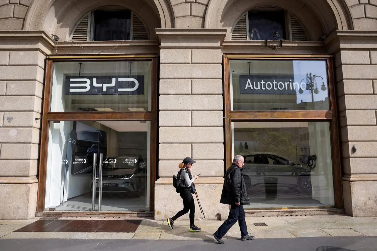 FILE PHOTO: FILE PHOTO: BYD and Autotorino store in Milan