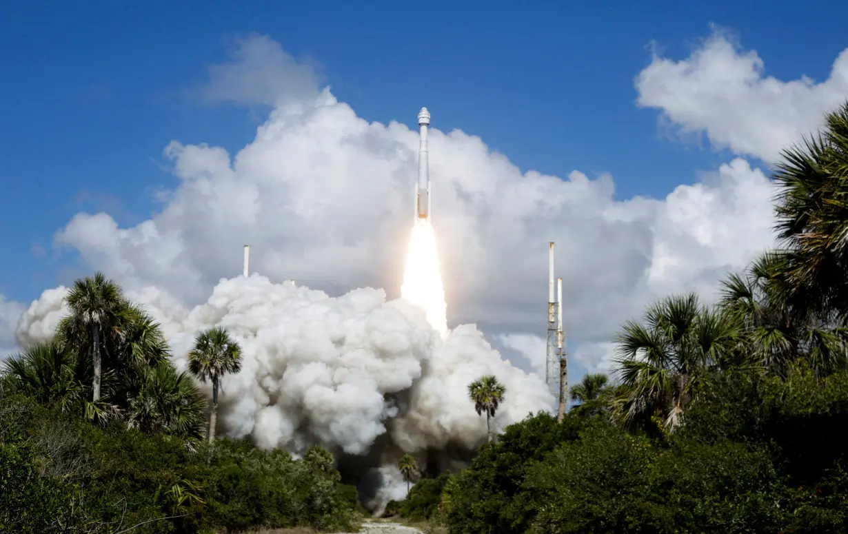 FILE PHOTO: A United Launch Alliance Atlas V rocket carrying two astronauts aboard Boeing's Starliner-1 Crew Flight Test (CFT) on Boeing's Starliner spacecraft, is launched, Cape Canaveral