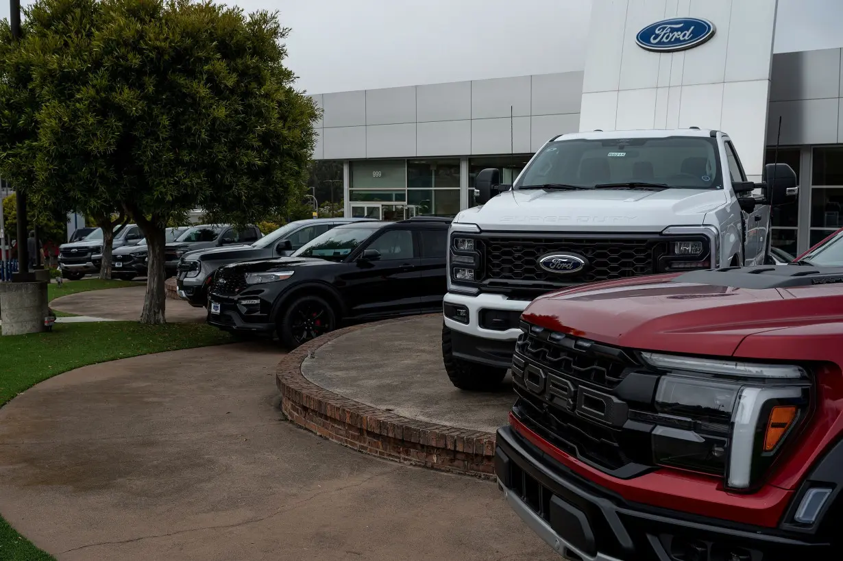 New Ford vehicles for sale at a dealership in Colma, California, US, on Friday, June 21. CDK Global, a software provider to some 15,000 car dealers, was waylaid by debilitating cyberattacks this week that have had a crippling effect on the auto sales industry.